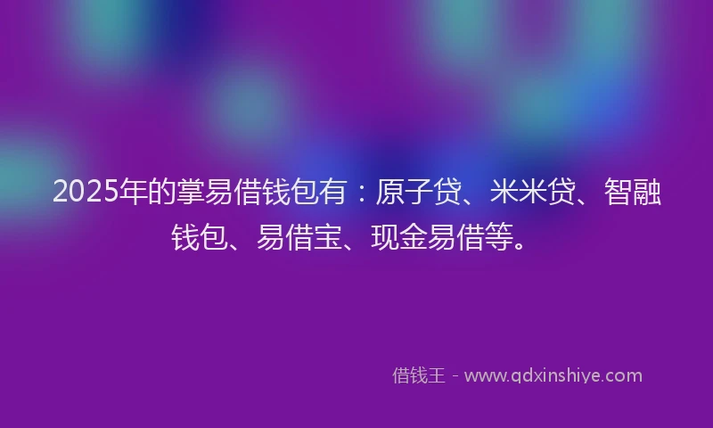 2025年的掌易借钱包有：原子贷、米米贷、智融钱包、易借宝、现金易借等。