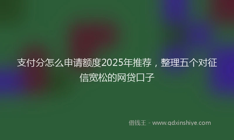 支付分怎么申请额度2025年推荐，整理五个对征信宽松的网贷口子