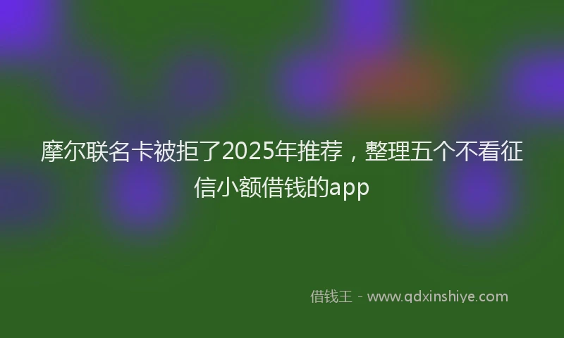 摩尔联名卡被拒了2025年推荐，整理五个不看征信小额借钱的app