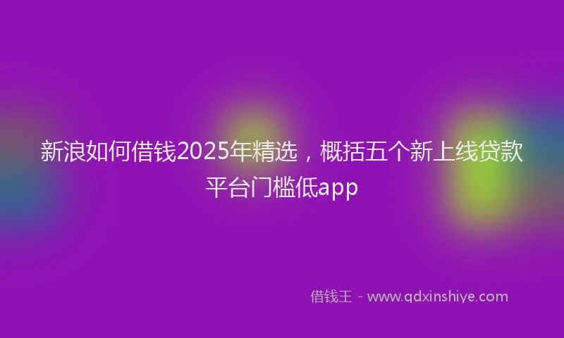 新浪如何借钱2025年精选，概括五个新上线贷款平台门槛低app