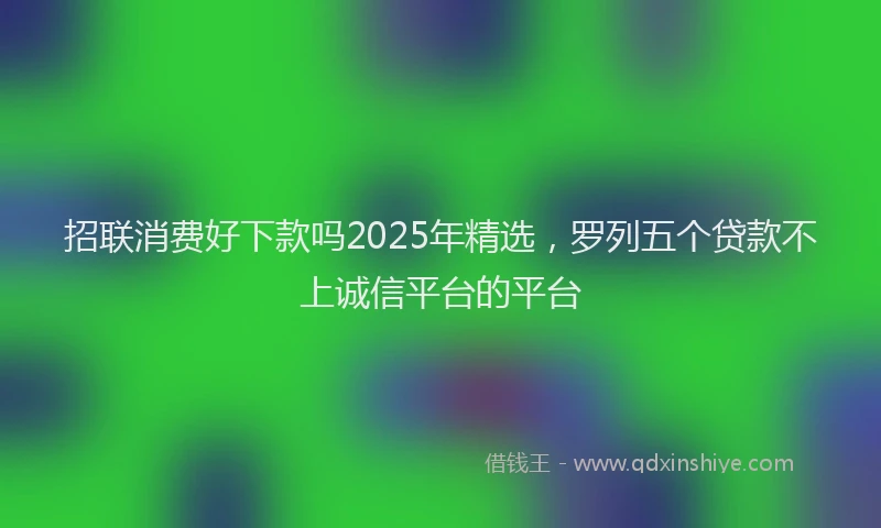 招联消费好下款吗2025年精选，罗列五个贷款不上诚信平台的平台