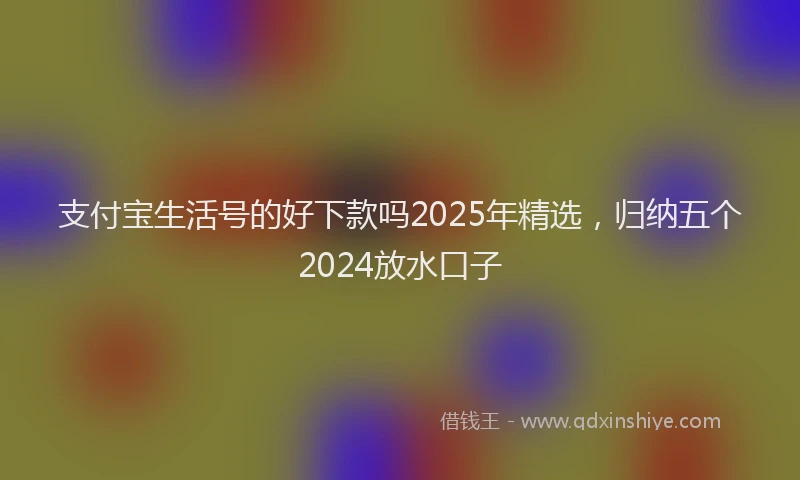支付宝生活号的好下款吗2025年精选，归纳五个2024放水口子