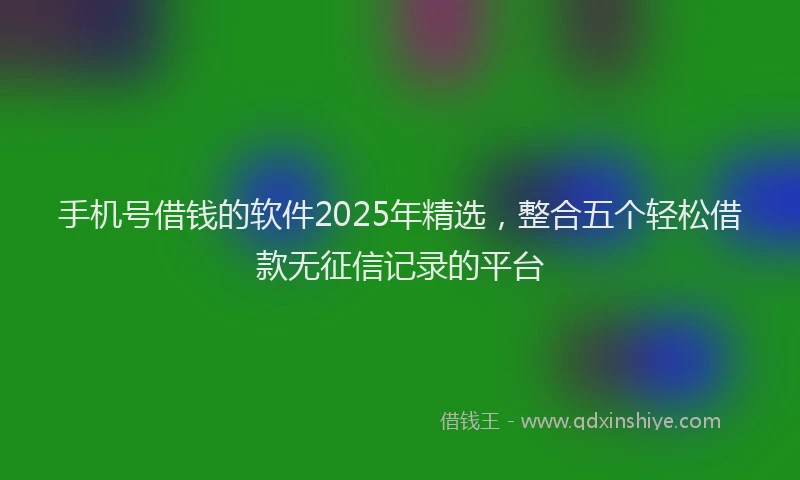 手机号借钱的软件2025年精选，整合五个轻松借款无征信记录的平台