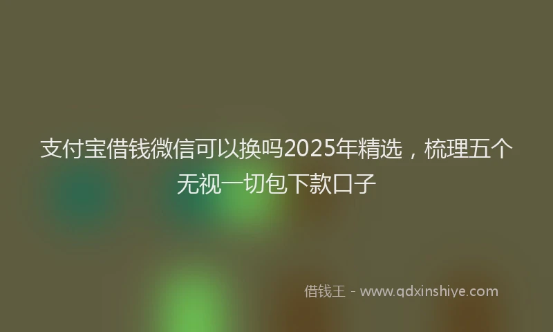 支付宝借钱微信可以换吗2025年精选，梳理五个无视一切包下款口子