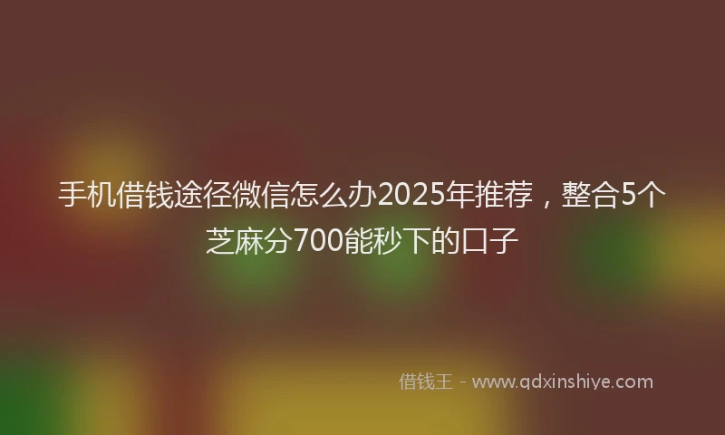 手机借钱途径微信怎么办2025年推荐，整合5个芝麻分700能秒下的口子
