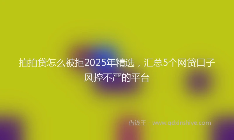 拍拍贷怎么被拒2025年精选，汇总5个网贷口子风控不严的平台
