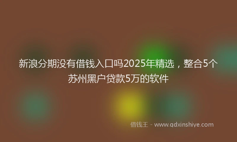 新浪分期没有借钱入口吗2025年精选，整合5个苏州黑户贷款5万的软件