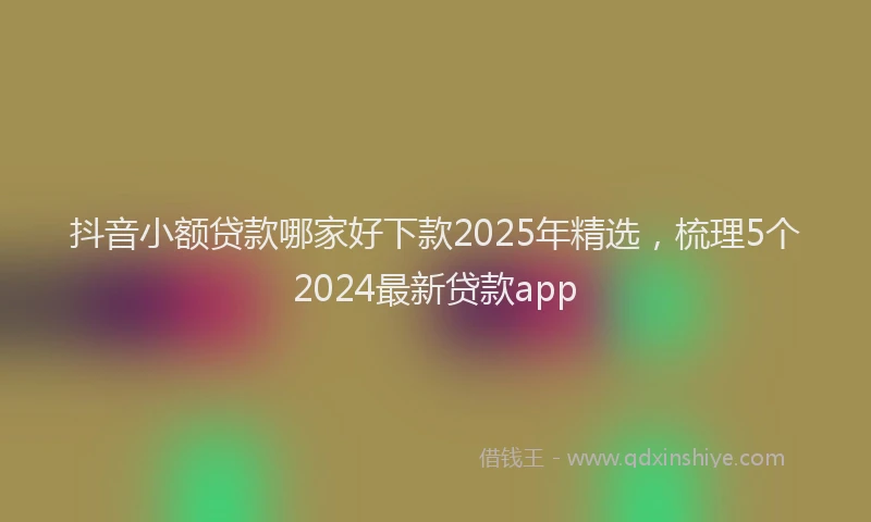 抖音小额贷款哪家好下款2025年精选，梳理5个2024最新贷款app