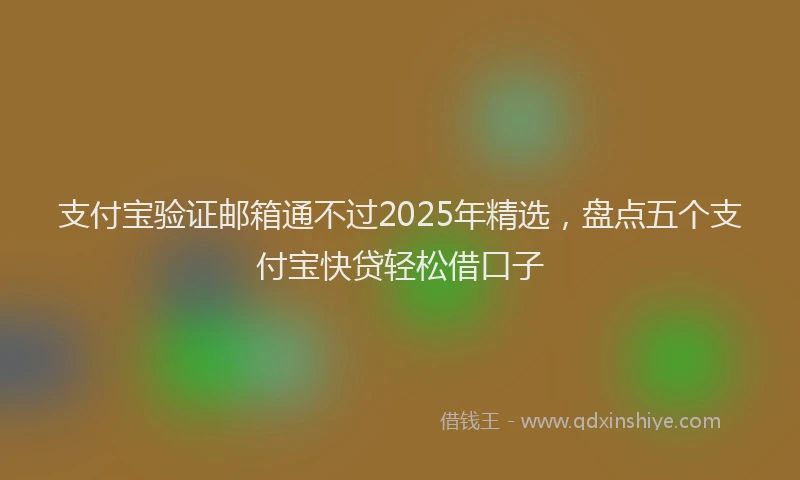 支付宝验证邮箱通不过2025年精选，盘点五个支付宝快贷轻松借口子