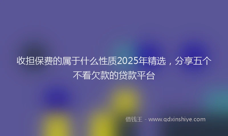 收担保费的属于什么性质2025年精选，分享五个不看欠款的贷款平台