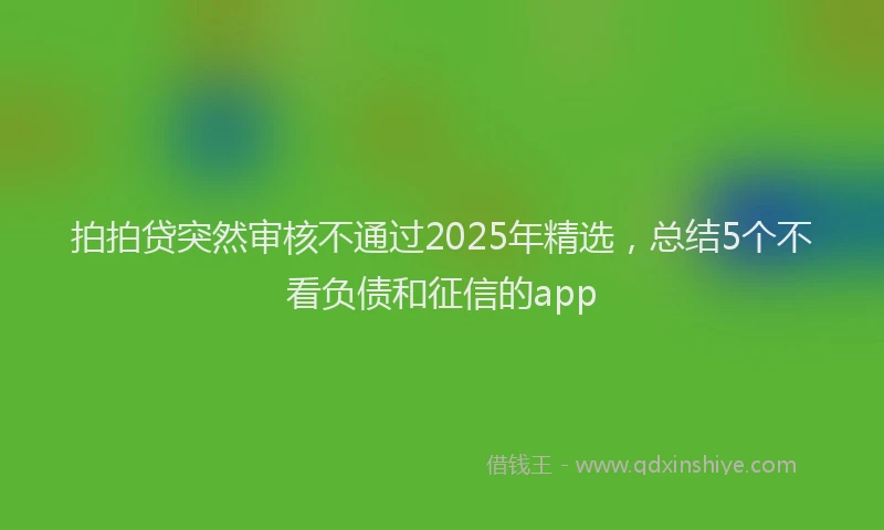 拍拍贷突然审核不通过2025年精选，总结5个不看负债和征信的app