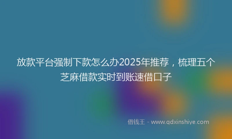 放款平台强制下款怎么办2025年推荐，梳理五个芝麻借款实时到账速借口子