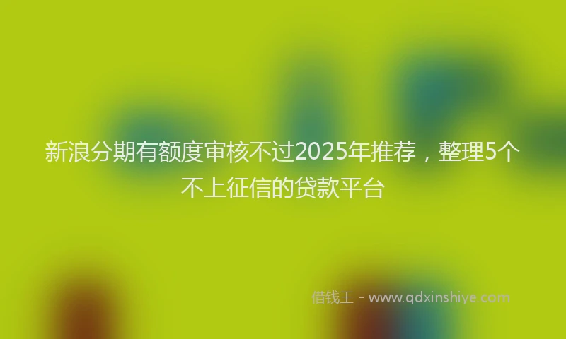 新浪分期有额度审核不过2025年推荐，整理5个不上征信的贷款平台