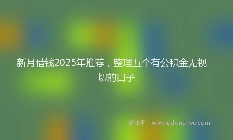 新月借钱2025年推荐，整理五个有公积金无视一切的口子