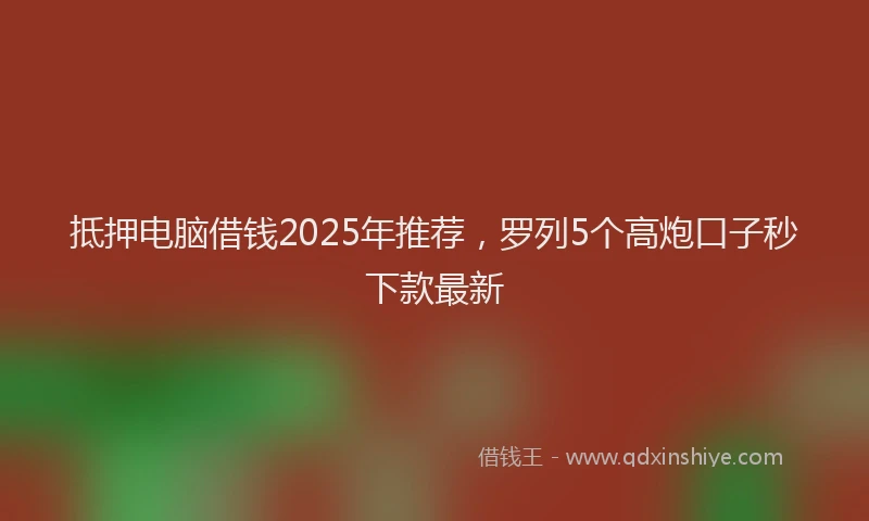 抵押电脑借钱2025年推荐，罗列5个高炮口子秒下款最新