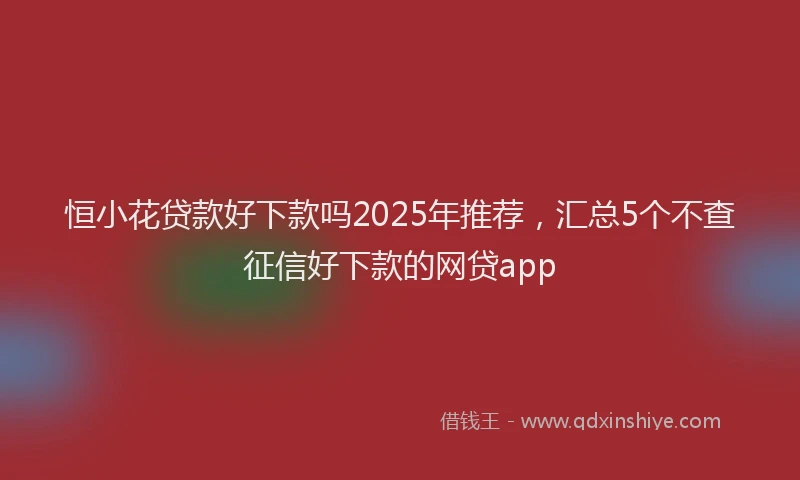恒小花贷款好下款吗2025年推荐，汇总5个不查征信好下款的网贷app