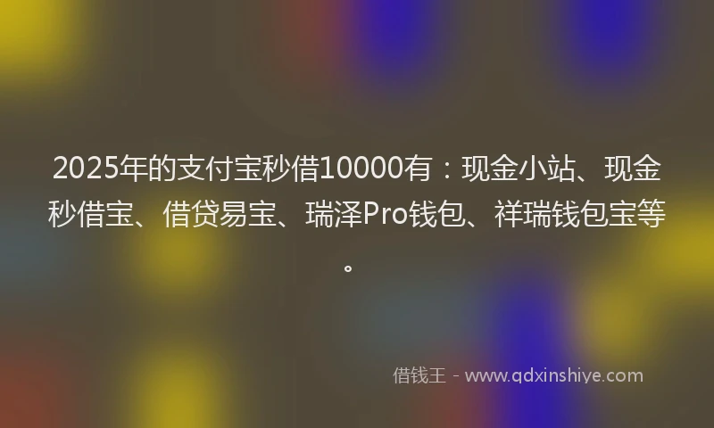 2025年的支付宝秒借10000有：现金小站、现金秒借宝、借贷易宝、瑞泽Pro钱包、祥瑞钱包宝等。