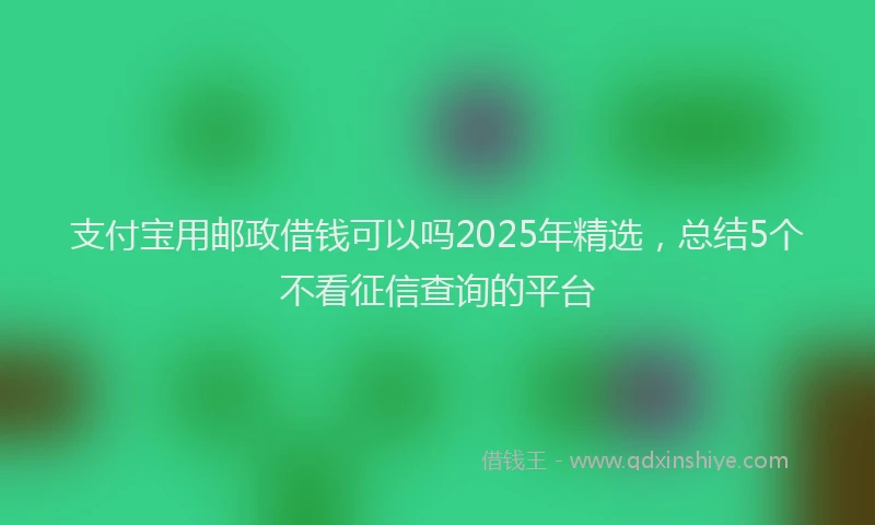 支付宝用邮政借钱可以吗2025年精选，总结5个不看征信查询的平台