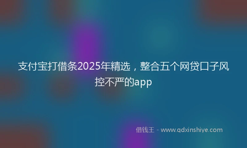 支付宝打借条2025年精选，整合五个网贷口子风控不严的app