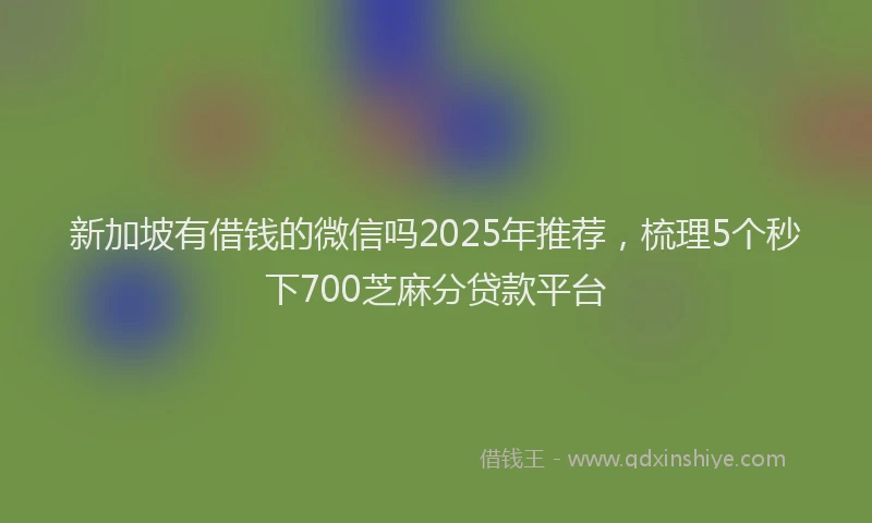 新加坡有借钱的微信吗2025年推荐，梳理5个秒下700芝麻分贷款平台