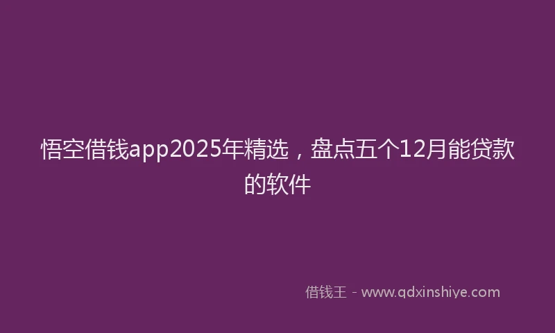 悟空借钱app2025年精选，盘点五个12月能贷款的软件