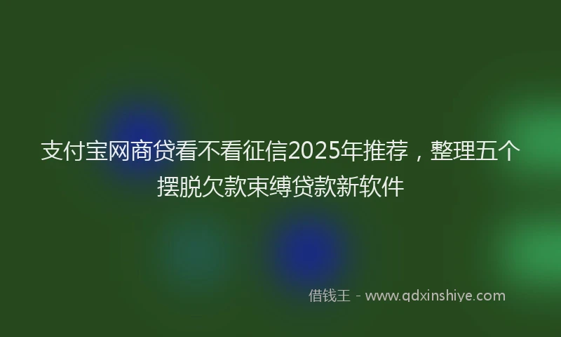 支付宝网商贷看不看征信2025年推荐，整理五个摆脱欠款束缚贷款新软件