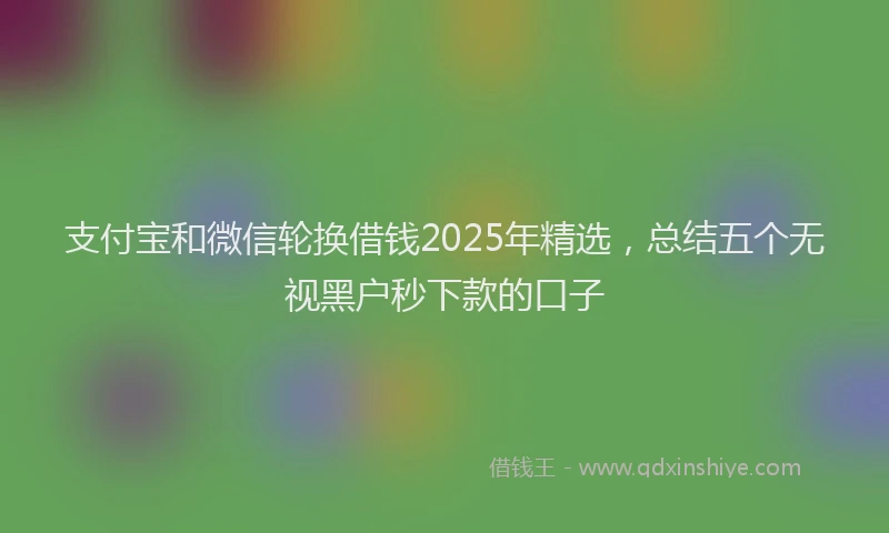 支付宝和微信轮换借钱2025年精选，总结五个无视黑户秒下款的口子