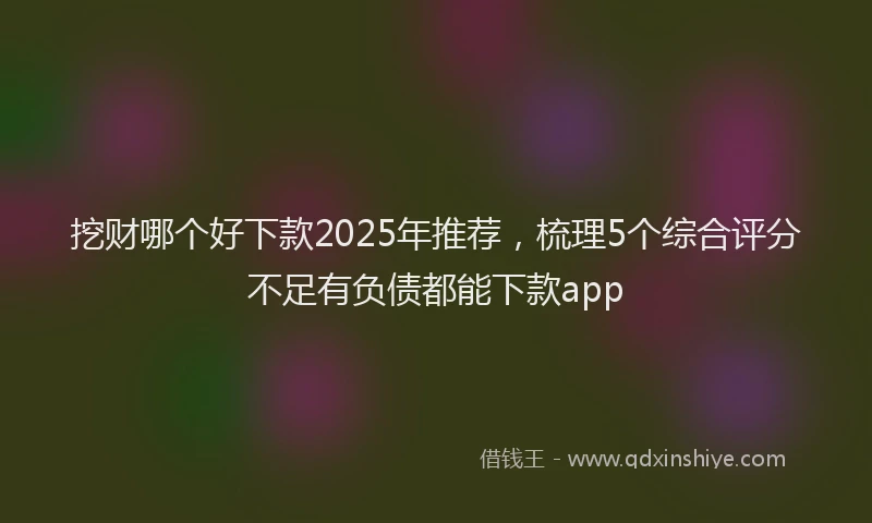 挖财哪个好下款2025年推荐，梳理5个综合评分不足有负债都能下款app