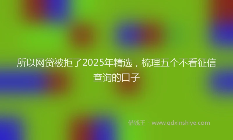 所以网贷被拒了2025年精选，梳理五个不看征信查询的口子