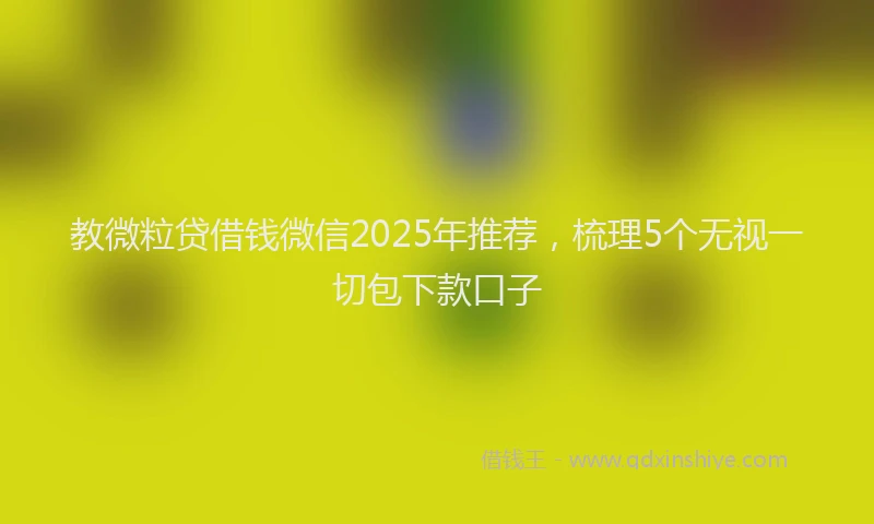 教微粒贷借钱微信2025年推荐，梳理5个无视一切包下款口子
