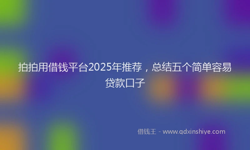 拍拍用借钱平台2025年推荐，总结五个简单容易贷款口子