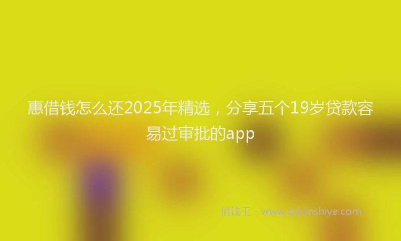 惠借钱怎么还2025年精选，分享五个19岁贷款容易过审批的app