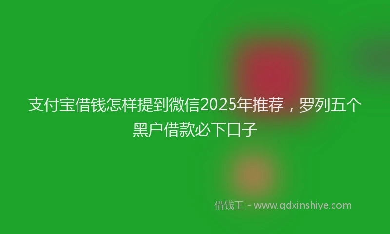 支付宝借钱怎样提到微信2025年推荐，罗列五个黑户借款必下口子