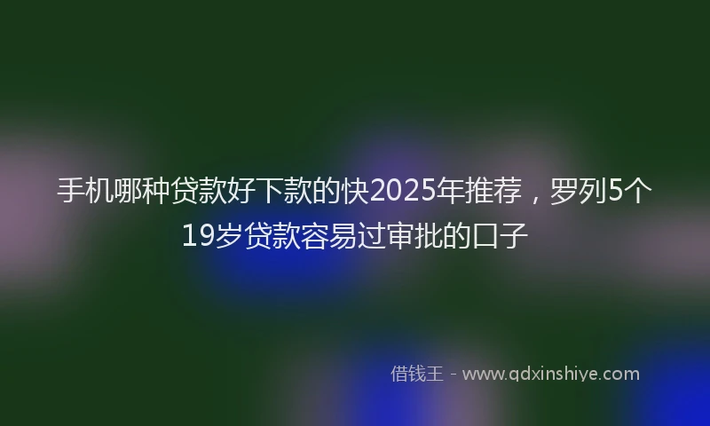 手机哪种贷款好下款的快2025年推荐，罗列5个19岁贷款容易过审批的口子