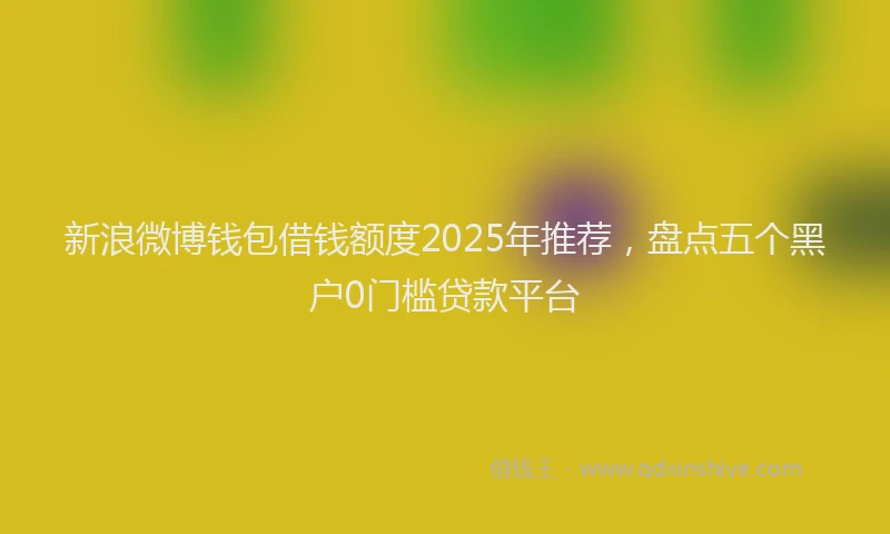 新浪微博钱包借钱额度2025年推荐，盘点五个黑户0门槛贷款平台