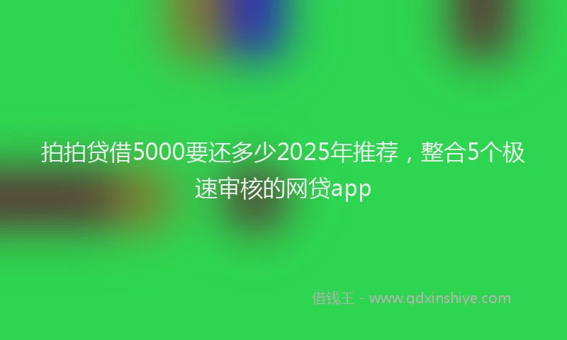 拍拍贷借5000要还多少2025年推荐，整合5个极速审核的网贷app