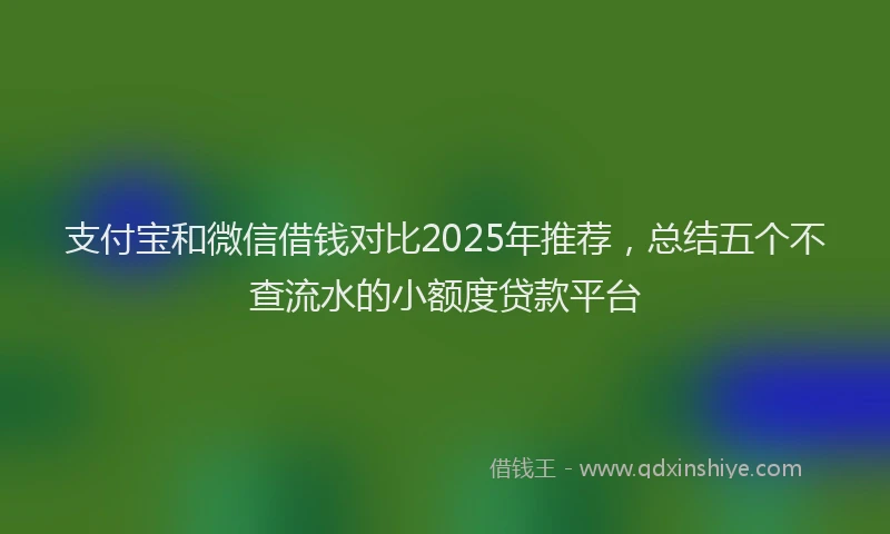 支付宝和微信借钱对比2025年推荐，总结五个不查流水的小额度贷款平台