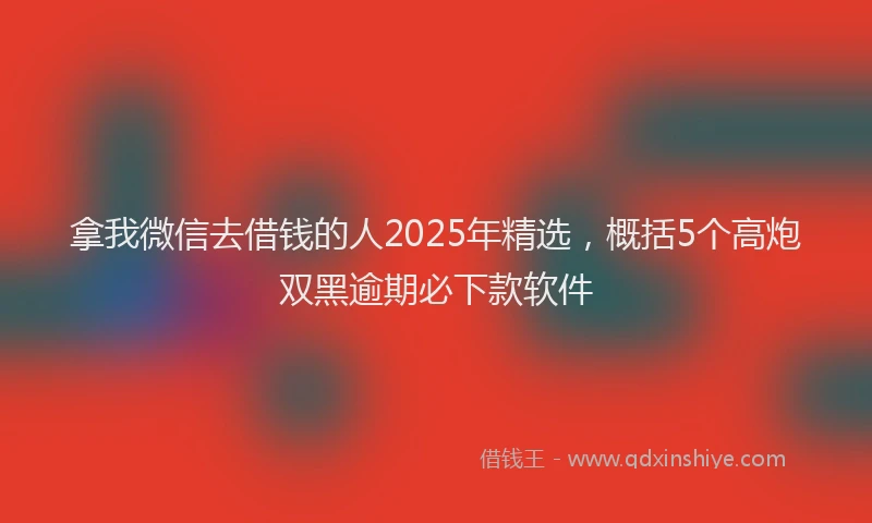拿我微信去借钱的人2025年精选，概括5个高炮双黑逾期必下款软件