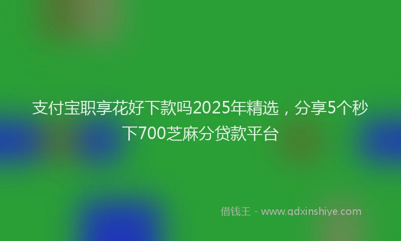 支付宝职享花好下款吗2025年精选，分享5个秒下700芝麻分贷款平台
