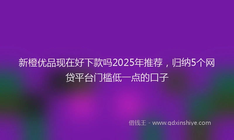 新橙优品现在好下款吗2025年推荐，归纳5个网贷平台门槛低一点的口子