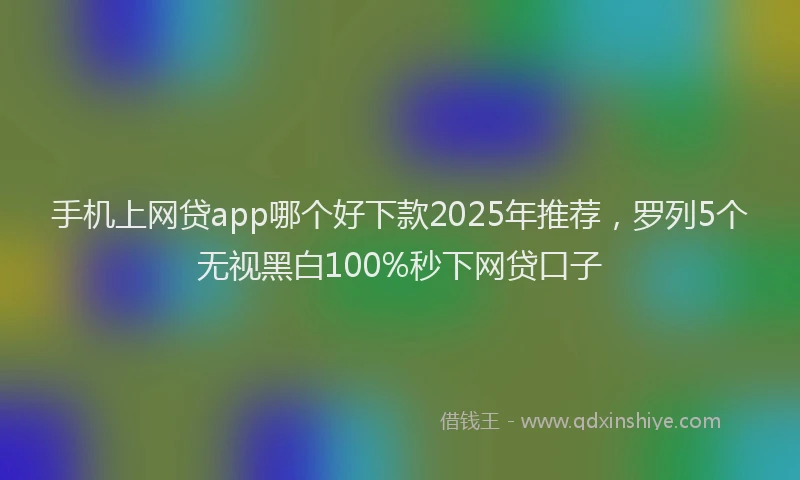 手机上网贷app哪个好下款2025年推荐，罗列5个无视黑白100%秒下网贷口子