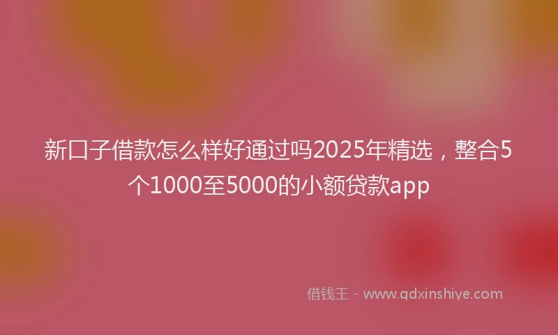 新口子借款怎么样好通过吗2025年精选，整合5个1000至5000的小额贷款app