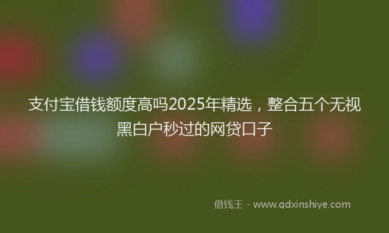 支付宝借钱额度高吗2025年精选，整合五个无视黑白户秒过的网贷口子