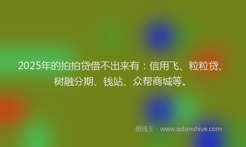 2025年的拍拍贷借不出来有：信用飞、粒粒贷、树融分期、钱站、众帮商城等。