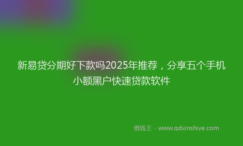 新易贷分期好下款吗2025年推荐，分享五个手机小额黑户快速贷款软件