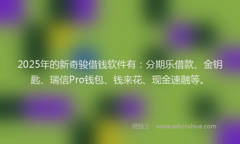 2025年的新奇骏借钱软件有：分期乐借款、金钥匙、瑞信Pro钱包、钱来花、现金速融等。