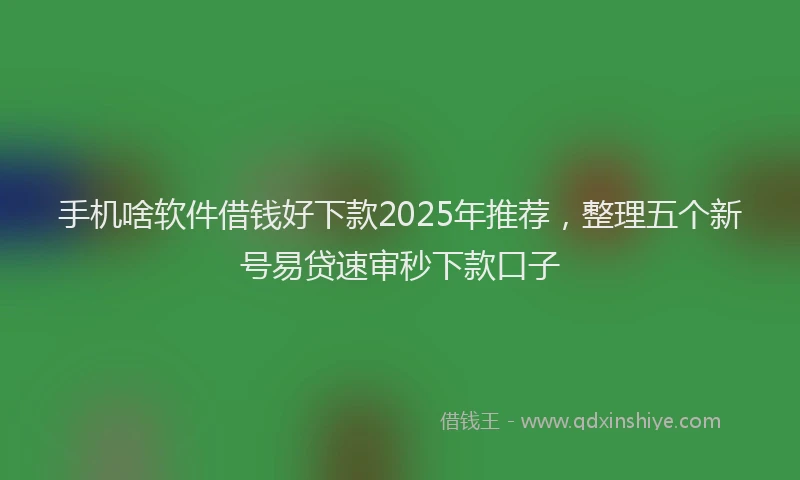手机啥软件借钱好下款2025年推荐，整理五个新号易贷速审秒下款口子