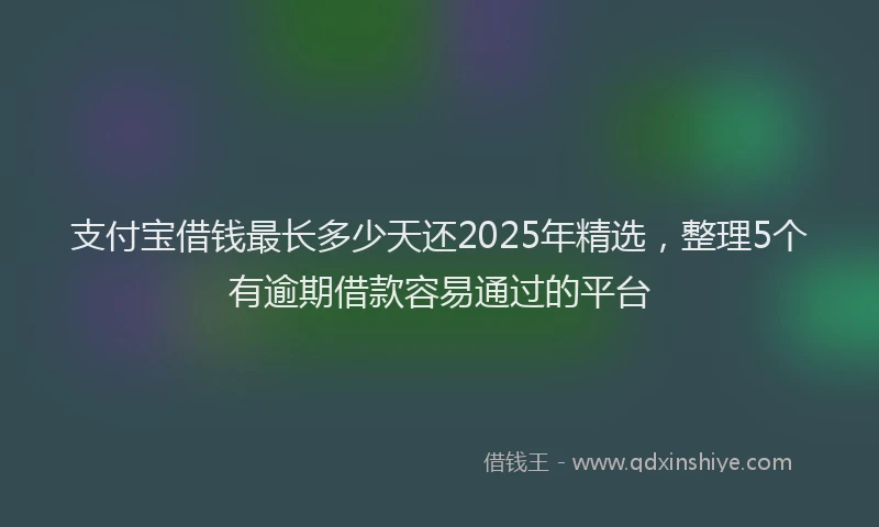 支付宝借钱最长多少天还2025年精选，整理5个有逾期借款容易通过的平台