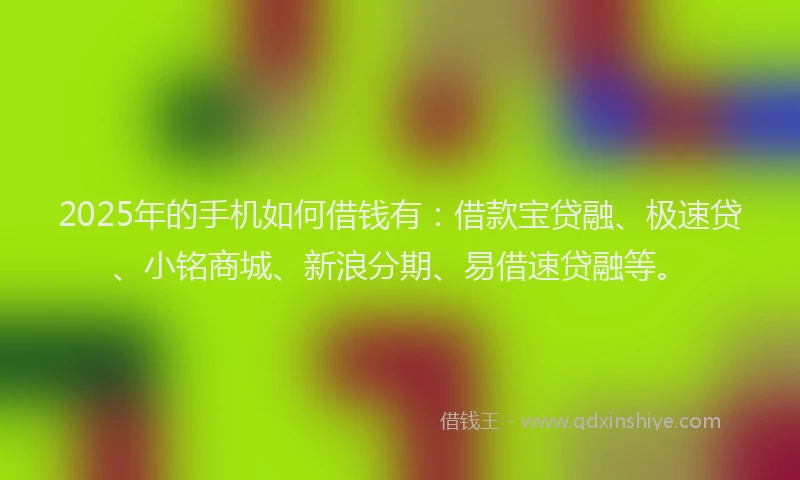 2025年的手机如何借钱有：借款宝贷融、极速贷、小铭商城、新浪分期、易借速贷融等。