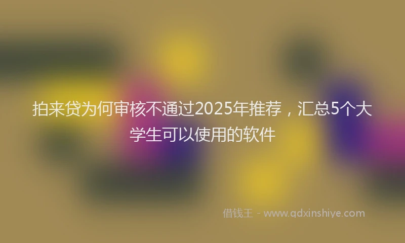 拍来贷为何审核不通过2025年推荐，汇总5个大学生可以使用的软件